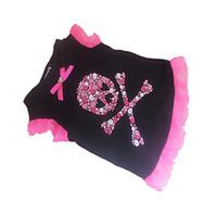 Dog Shirt / T-Shirt Black Dog Clothes Summer Skulls / Hearts