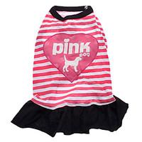 Dog Dress Dog Clothes Letter Number Hearts Blushing Pink