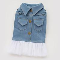 Dog Dress / Denim Jacket/Jeans Jacket Blue Dog Clothes Summer / Spring/Fall Jeans Fashion