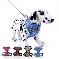 Dog Harness / Leash Adjustable/Retractable Plaid/Check Red / Blue / Yellow / Rose Nylon