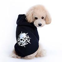 Dog Hoodie Black Dog Clothes Spring/Fall Skulls Fashion