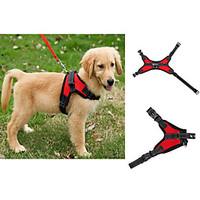 dog harness adjustableretractable vest solid red black blue purple mes ...