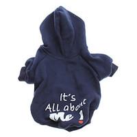 Dog Hoodie Blue Dog Clothes Winter / Spring/Fall Letter Number Fashion