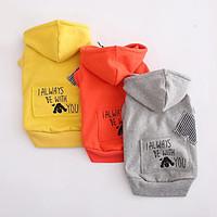 Dog Hoodie Dog Clothes Casual/Daily Sports Cartoon Orange Gray Yellow