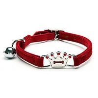 Dog Collar Adjustable/Retractable Solid Red / Blue Nylon