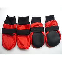 Dog Shoes Boots Waterproof Winter Spring/Fall Solid Red Blue Mixed Material