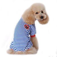 Dog Clothes/Jumpsuit Pajamas Dog Clothes Winter Spring/Fall Sailor Cute Casual/Daily Black Red Blue