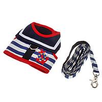 Dog Harness / Leash Adjustable/Retractable Blue Textile