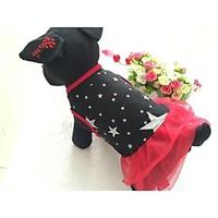 Dog Dress Red Black Dog Clothes Summer Spring/Fall Stars Casual/Daily