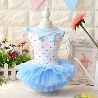 Dog Dress Dog Clothes Casual/Daily Fashion Polka Dots Blushing Pink Blue