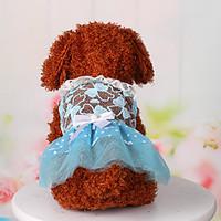 Dog Dress Dog Clothes Cute Casual/Daily Sports Lace Blue Blushing Pink