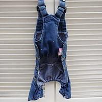 Dog Clothes/Jumpsuit Dog Clothes Fashion Casual/Daily Jeans Dark Blue