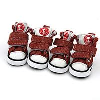 Dog Shoes Boots Sports Fashion Plaid/Check Cotton PU Leather