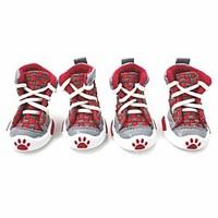 Dog Shoes Boots Sports Fashion Plaid/Check Cotton PU Leather