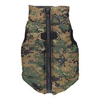 Dog Coat Vest Dog Clothes Keep Warm Camouflage Green