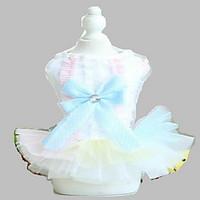 Dog Tuxedo Dress Cotton Dog Suspender Skirt Summer Princess Cute Fashion Birthday Wedding Light Blue Pink