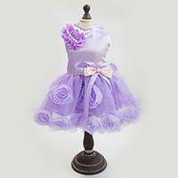 Dog Dress Purple / Pink Dog Clothes Summer / Spring/Fall Floral / Botanical Fashion / Wedding / New Year\'s