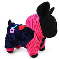 Dog Hoodie Blue Pink Dog Clothes Winter Spring/Fall Letter Number Casual/Daily Keep Warm