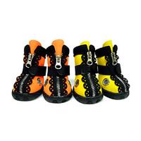 Dog Shoes Boots Waterproof Winter Spring/Fall Solid Orange Yellow Rubber