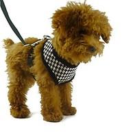 Dog Harness Gird Plaid Black Red Out Door Dog Harness Pet Products for Pets Dogs with 120cm Leash