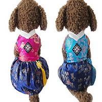 Dog Clothes/Jumpsuit Dress Dog Clothes Cute Wedding Embroidered Blue Fuchsia