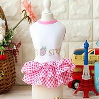 Dog Dress Dog Clothes Cute Fruit Blushing Pink Red