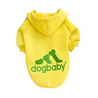 Dog Hoodie Dog Clothes Winter Spring/Fall Solid Fashion Gray Yellow Red Black