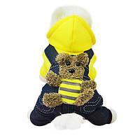 Dog Costume Hoodie Dog Clothes Cute Casual/Daily Bear Yellow Ruby