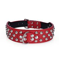 Dog Collar Adjustable/Retractable / Studded / Handmade / Casual Christmas Red / Black / White / Brown / Gold / Rose PU Leather