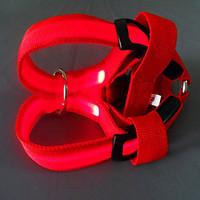 dog harness led lights red white green blue pink yellow orange nylon
