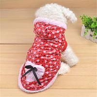 Dog Hoodie Red / Blue / Pink Winter / Spring/Fall Polka Dots / Bowknot Casual/Daily Dog Clothes / Dog Clothing-Other