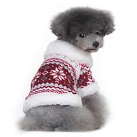 dog coat sweater red black dog clothes winter springfall snowflake cla ...