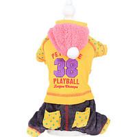 Dog Clothes/Jumpsuit Red / Yellow Dog Clothes Winter / Spring/Fall Letter Number Keep Warm