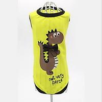 Dog Vest Dog Clothes Casual/Daily Cartoon Green Yellow