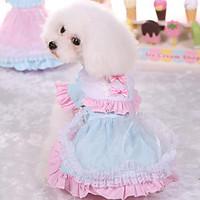 Dog Dress Dog Clothes Cute Casual/Daily Princess Light Blue Blushing Pink