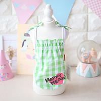 Dog Dress Dog Clothes Cute Casual/Daily Plaid/Check Green Red
