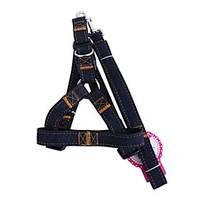 Dog Harness Leash Adjustable/Retractable Solid Red Black Blue Textile