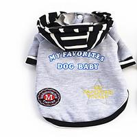 Dog Hoodie Black Gray Dog Clothes Winter Spring/Fall Letter Number Casual/Daily Keep Warm