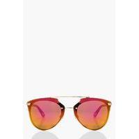 double bridged mirrored sunglasses yellow