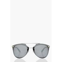 Double Bridged Framless Sunglasses - silver