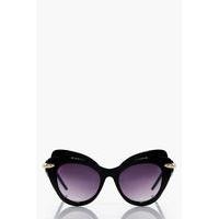 Double Layer Cat Eye Sunglasses - black