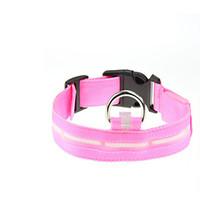 dog collar strobeflashing solid red green blue yellow nylon