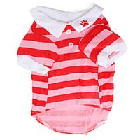 Dog Shirt / T-Shirt Red Dog Clothes Spring/Fall Stripe