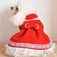 dog dress dog clothes cute christmas bowknot blushing pink pool ruby f ...