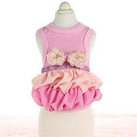 Dog Dress Dog Clothes Cute Fashion Casual/Daily Flower Blushing Pink Pool