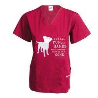 Dog is Good Scrubs Fun And Games Red