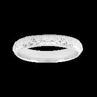 Domed Diamond Cut Ladies Wedding Ring in 9 Carat White Gold