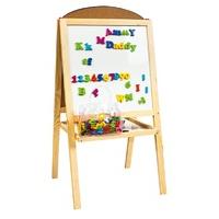 Double Sided Black and White Board Table Easel with Magnetic Letters