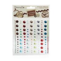 Dovecraft Curiosity Corner Premium Adhesive Gems and Pearls Assorted Colours and Sizes