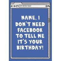 dont need facebook funny birthday card